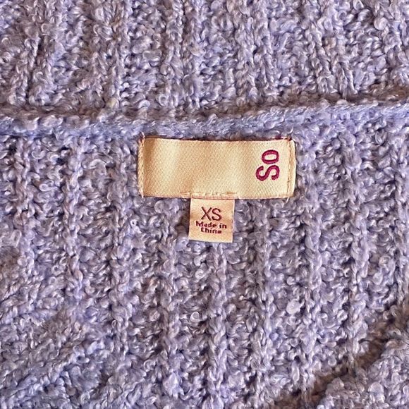 🎈SO Baby Blue Soft Cropped Sweater Size XS Oversized - Picture 7 of 8